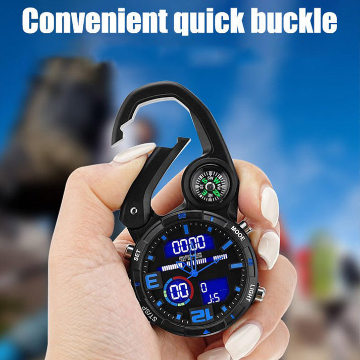 Round Screen Outdoor Carabiner Watch with Compass